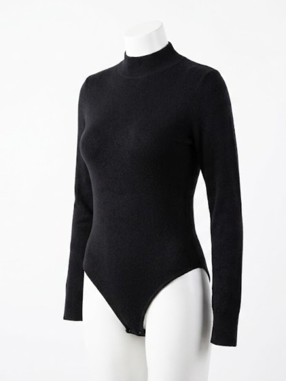 MANGOPOP Black Ribbed Long Sleeve Mock Neck Sweater Bodysuit XXL